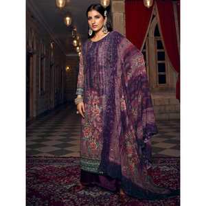 Adorable Salwar Kameez Morado de Georgette para Mujer, Estampado Digital, Ropa para Eventos - Product Image 4