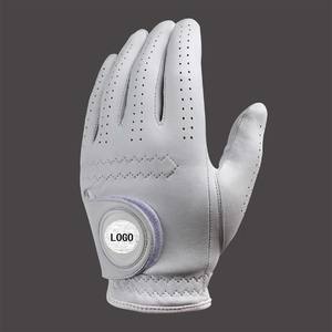 Mano izquierda para mujer Logotipo personalizado Marcador de bolas magnético Empuñaduras de mano a prueba de viento Guante de golf Cuero real Cabretta - Product Image 2