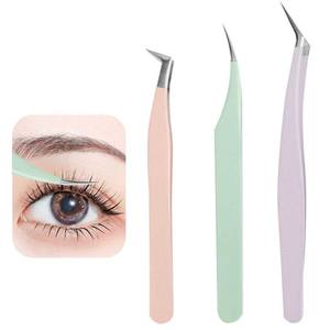 Juego de 3 pinzas de plasma multicolor arcoíris Cierre de punta a extremo disponible con logotipo personalizado Pinzas de extensión de pestañas con agarre de plasma - Product Image 2