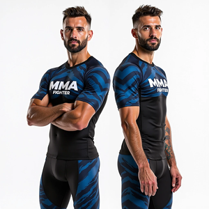 Protector de erupción de ajuste de compresión personalizado para MMA y entrenamiento Equipo de agarre de manga completa y corta Kimono elástico De Jiu Jitsu - Product Image 5