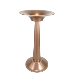 Bain d'oiseau en cuivre fini antique avec piédestal fabriqué à la main aspect moderne pour balcon de jardin utilisation extérieure décorative - Product Image 5