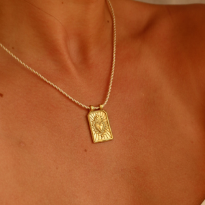 Artistico Retro Stili di Rame Cuore di Tarocchi Collana di Corda per le Donne Placcato Oro Ciondolo su Corda alla moda Accessorio per il Regalo - Product Image 4