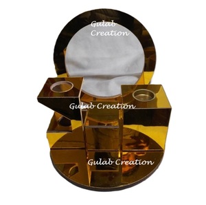 ชุดเครื่องเขียนอะคริลิคไม้และสีทองพร้อมแจกันดอกไม้จับคู่ชุดธูปหอมอโรมาสไตล์อาหรับและชุดของขวัญที่มีกลิ่นหอม - Product Image 4