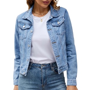 Chaqueta vaquera en blanco liso OEM para mujer con sudaderas con capucha, prendas de vestir informales de invierno, chaqueta vaquera abotonada, chaqueta vaquera con capucha de gran tamaño - Product Image 6