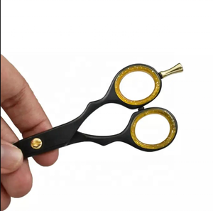 Ciseaux de coiffeur professionnels en acier inoxydable de 6 pouces couleur noire Logo personnalisé lames de coupe de cheveux de haute qualité pointe tranchante 6Cr13 - Product Image 3