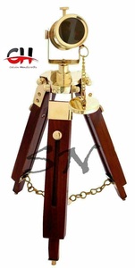 Telescopio de latón Vintage, soporte de trípode de madera, diseño náutico marítimo para Navidad, Año Nuevo, regalos novedosos de cristal para el Día del Padre - Product Image 5