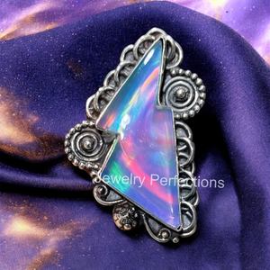 Bague fine en argent Sterling 925 faite à la main Nouveau Design Aurora Opal Silver Bolt Anneaux Accessoire pour la fête de fiançailles de mariage des femmes - Product Image 2