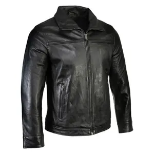 Oem Custom Service Fashion Style Men Leather Jacket Biker Jacket With Patches