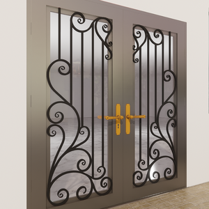 Portes en fer enduites de poudre durables fabriquées au Vietnam avec des motifs décoratifs en fer forgé pour les entrées principales - Product Image 2