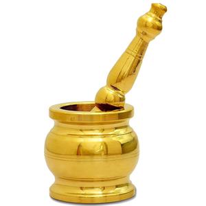 Mortero y Maja de latón antiguo para triturar píldoras hierbas verduras-Venta al por mayor en India - Product Image 3