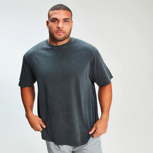 2024 T-shirt surdimensionné à col rond en coton épais pour hommes T-shirt surdimensionné de haute qualité - Product Image 3