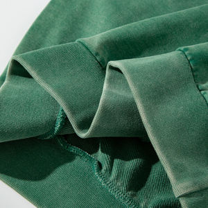 Sweat-shirt en éponge français personnalisé surdimensionné pull à col rond délavé au soleil poids lourd lavage à l'acide ourlet brut à manches longues sweat à capuche pour homme - Product Image 6