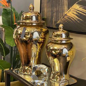 Jarrones de Jengibre con Estampado de Leopardo y Tapa, Vajilla Moderna, Urna, Florero para Sala de Estar, Centro de Mesa para Bodas, Florero Decorativo - Product Image 4