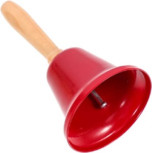 Ornamento decorativo de Navidad, campana de Metal rosa con mango de madera para cena, llamada, ruido fuerte, restaurante, Servicio de Atención al Cliente - Product Image 2