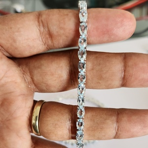 Pulseras de tenis de Plata de Ley 925, piedras preciosas de Topacio azul cielo a la moda, piedras semipreciosas coloridas, regalos de fiesta a precio de fábrica - Product Image 2