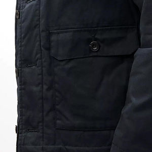 แจ็กเก็ตผ้าใบแคนวาสผู้ชายผ้าฝ้าย100% ย้อมสีล้วนสำหรับฤดูหนาวโลโก้ด้านหน้าใส่สบายทำตามสั่งได้ตามต้องการ - Product Image 3