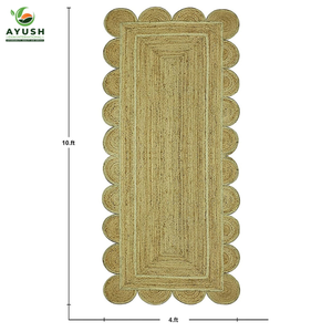 Tapis faits à la main pour le salon en jute et coton 100% tapis naturels avec personnalisation - Product Image 4