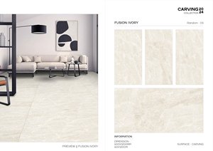 Carreaux de parquet en pierre émaillée sculptée gris fusion moderne 600x1200 pour le sol de la salle de bain et le mur de fond dans les hôtels et les restaurants - Product Image 3