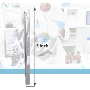 Pinzas para pulgar de tejido de disección de 5 \ "y 12,7 cm, pinzas de acero inoxidable romas 1x2, dientes de rata, instrumentos médicos de potencia Manual recto - Product Image 4