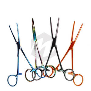 Pince à Carmalt manuelle en acier inoxydable de qualité supérieure 6 1/4 "pince hémostatique chirurgicale enduite de couleur droite MOL vétérinaire réutilisable - Product Image 1