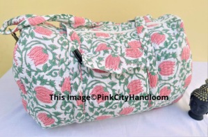 100% coton fait à la main sac de sport indien bloc à main imprimé pour Yoga voyage Shopping beau sac à main usage quotidien sac de sport - Product Image 2
