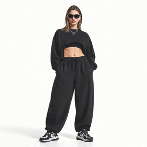 Ensemble de survêtement pour femme, jogging de rue, survêtement ample d'hiver, sweat-shirts surdimensionnés pour femmes, pantalon de survêtement à jambes larges, deux pièces pour femmes - Product Image 2