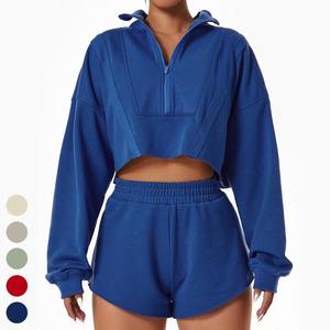 Logotipo personalizado 2022 Nuevos conjuntos de ropa de mujer/Verano Dos piezas Mujeres Twin Set/Mujeres Jogger Running Short Sets - Product Image 3