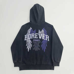 Sudadera con capucha con estampado digital personalizado de alta calidad para hombre, Conjunto de sudadera holgada de gran tamaño para invierno, tela polar suministrada por ODM - Product Image 2