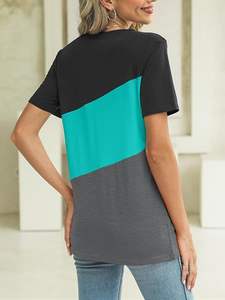 T-shirts d'été décontractés à manches courtes pour femmes, respectueux de l'environnement et anti-bouloches, avec décoration brodée - Product Image 2