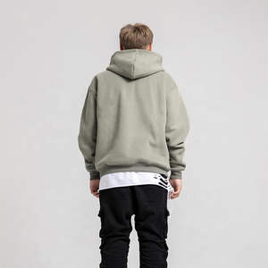 Sudaderas con capucha de algodón pesado Logotipo personalizado de alta calidad Sudaderas con capucha de algodón de gran tamaño en blanco para hombres Sudadera con capucha de hombro caído OEM - Product Image 2