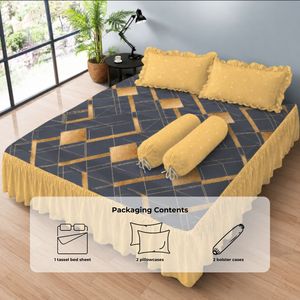 High Quality Microfiber Ruffle Bed <b>Sheet</b> Set 180x200cm Hi-Breath Soft Cooling Quick <b>Dry</b> Bedding Set - Product Image 3