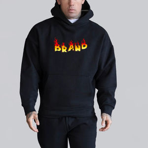 Nouveau arrivé 2025 100% sweats à capuche en coton pour hommes surdimensionné goutte épaule logo brodé personnalisé streetwear sweats à capuche pour hommes - Product Image 1