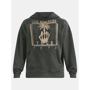 OEM conception de logo personnalisé hommes coupe régulière 100% coton polaire pull à capuche couleur noire pour l'hiver graphiques personnalisés imprimés BD - Product Image 1