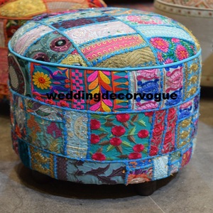 Portable Blanc Vintage Pouf Couverture Simple Conception Pliant Ottoman Tabouret pour Jardin Maternelle Décorations De Mariage - Product Image 1