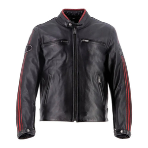 Veste en cuir véritable pour motocycliste sur mesure coupe ajustée pour hommes vente en gros de vestes en cuir coupe-vent pour motocyclette - Product Image 1