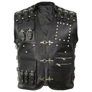 Gilet d'extérieur d'hiver respirant en cuir véritable de haute qualité pour homme, design personnalisé, service OEM, vente en gros vintage, veste de motard - Product Image 1