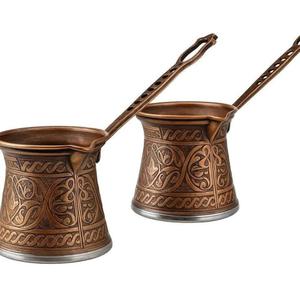 Cafetera Ecológica de Cobre Puro con Mango de Latón, Impresión de Logotipo Personalizado, Cafetera Turca Decorativa para Decoración de Ramadán - Product Image 5