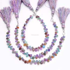 Caliente Natural Multi ópalo etíope suave forma de pera cuentas 6 pulgadas 4x3 a 5x3 MM hebra de piedras preciosas para la fabricación de joyas - Product Image 1
