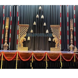 Accesorios de decoración de escenario de Boda del sur de la India, decoración de escenario de boda tradicional, accesorios de fibra, accesorios decorativos de FRP para nosotros indios - Product Image 1