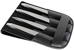 Juego de alta calidad de 4 pinzas para cejas de acero inoxidable con punta inclinada Color negro con etiqueta privada de Punta puntiaguda - Product Image 6