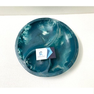 Precio asequible, bandeja redonda de resina para joyería, resina de calidad superior, respetuosa con el medio ambiente, bandeja de servicio de resina de remolino único, mesa de utensilios de cocina - Product Image 4