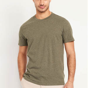 T-shirts vierges pour hommes en coton pur, matière douce, légère et respirante, tissu imprimé, manches courtes, coupe classique, t-shirt - Product Image 3