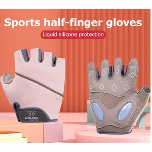 Venta al por mayor Unisex Premium calidad medio dedo acolchado gimnasio Fitness guantes personalizables culturismo entrenamiento levantamiento de pesas - Product Image 6