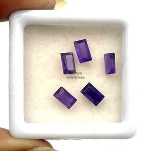 3x5mm <b>Amethyst</b> Baguette Cut Faceted Loose Gemstones for Jewelry Making Natural <b>Amethyst</b> Stone Calibrated Wholesale Supply Bulk - Product Image 4