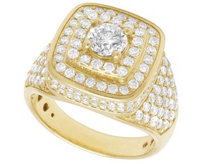 Luxury <b>Iced</b> Out S925 Silver Custom Round Moissanite Diamond Studded Men's <b>Ring</b> Hip Hop jewelry - Product Image 3
