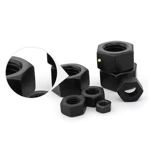 ISO 4032 Clase 8,8 Tuerca hexagonal de óxido negro con acabado Chapado en zinc Tuerca de bloqueo de hardware grueso métrico de acero al carbono Estándar DIN934 - Product Image 1