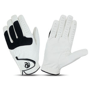 Gants de golf OEM à doigts entiers en cuir véritable avec fermeture à crochet et boucle, options personnalisables pour les mains, vente en gros - Product Image 1