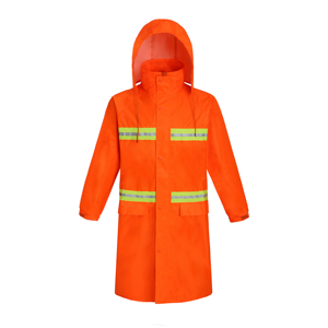 Chaqueta Impermeable Reflectante de PVC y Poliéster Verde Fluorescente de Alta Resistencia, Impermeable Largo Industrial para Senderismo - Product Image 2