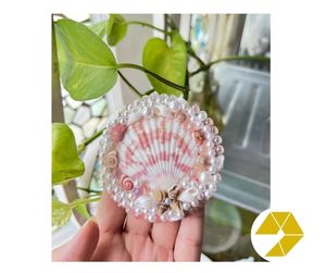 Elégant miroir coquillage du Vietnam avec coquillages mixtes mini miroir coquillage pliable pour la beauté de la maison côtière meilleur prix miroir à main - Product Image 3