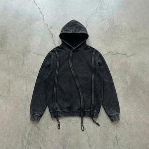 Ofertas Destacadas: Sudadera con Capucha Vintage Casual Unisex con Parches Desgastados y Desgarrados, Ideal para Venta al por Menor y al por Mayor - Product Image 3